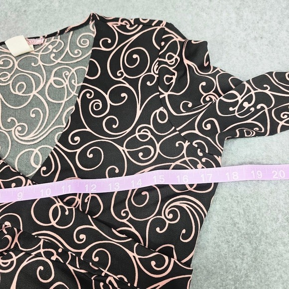 Vtg Y2K Babydoll Midi Dress M Black 3/4 Sleeve Empire‎ Dress Whimsigoth Grunge - Picture 5 of 9